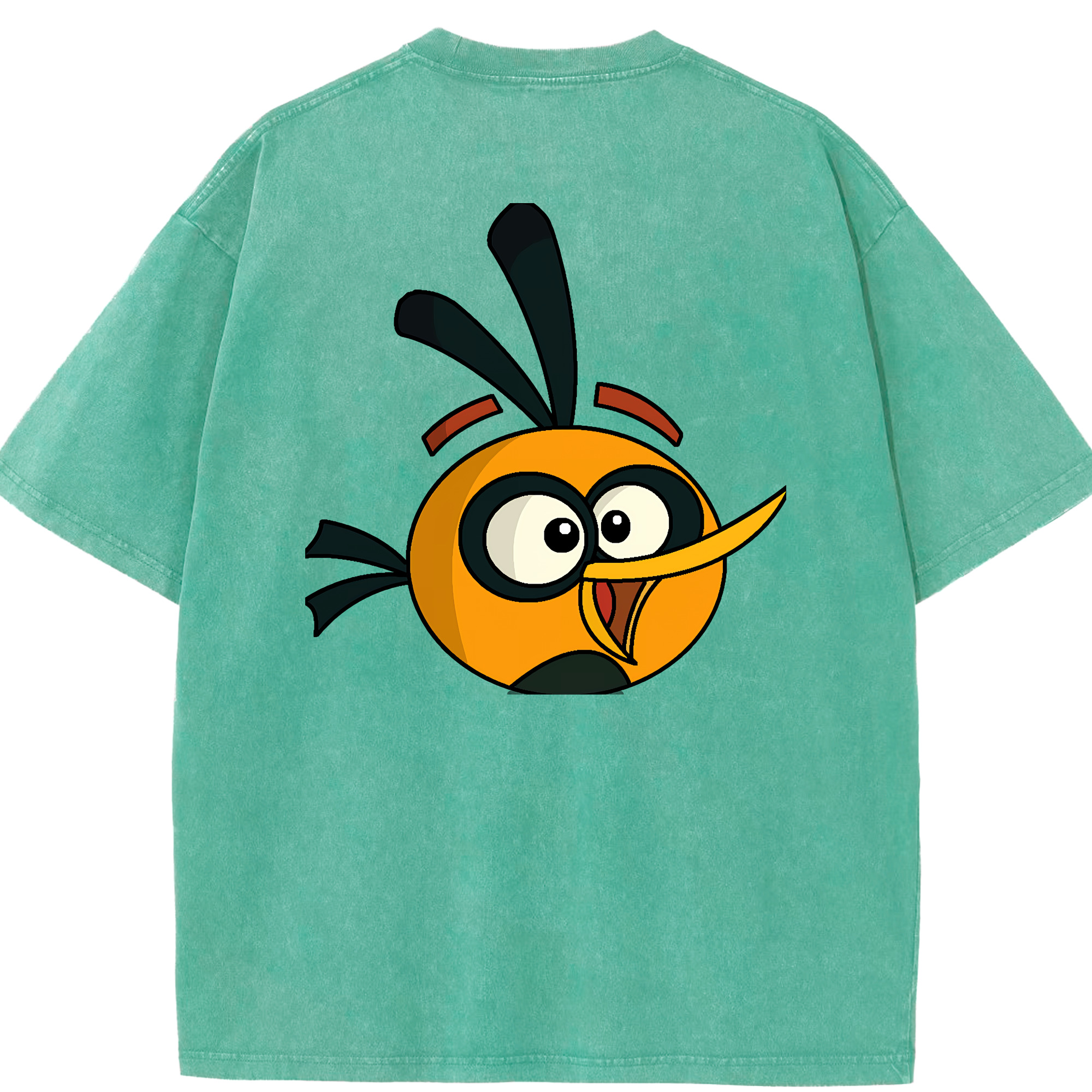 （画像用） Angry Birds アングリーバード 綿100% ヴィンテージ風 半袖Tシャツ（背面プリント）